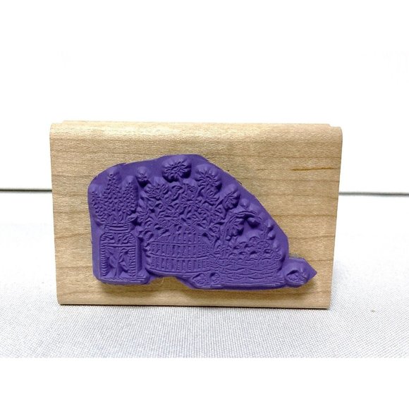 Stampin Up Fruit Flowers in Baskets Jar 2001 Wood Mounted Rubber Stamp 3 X 2" - Picture 5 of 5